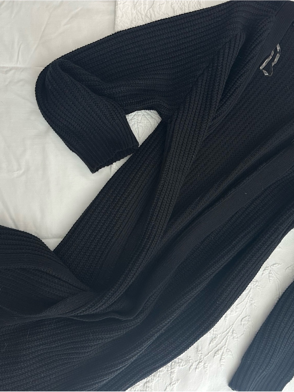 Vici Black Open Weave Knit Cardigan Heavy